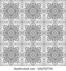 Abstract floral pattern for coloring doodle Sketch