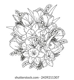 Abstract floral pattern. Coloring page for adults and children.