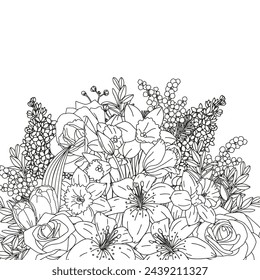 Abstract floral pattern. Coloring page for adults and children.
