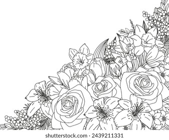Abstract floral pattern. Coloring page for adults and children.