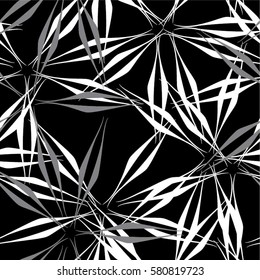 Abstract floral pattern, contrast, seamless vector background.