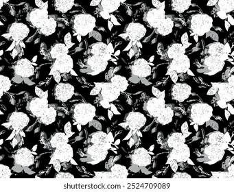 Abstract floral pattern with dark background perfect for fabrics and decoration