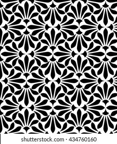 abstract floral pattern. Dark brown and white background. Ornament for wrapping, wallpaper, tiles