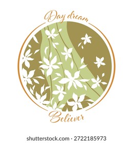 Patrón floral Abstractas, diseño de creyente del sueño del día, arte inspirado en la naturaleza, ilustración botánica moderna, motivo floral elegante, gráfico de la naturaleza con estilo, obras de arte de plantas decorativas, diseño floral sereno.