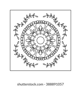 Abstract floral pattern. Decorative element. 