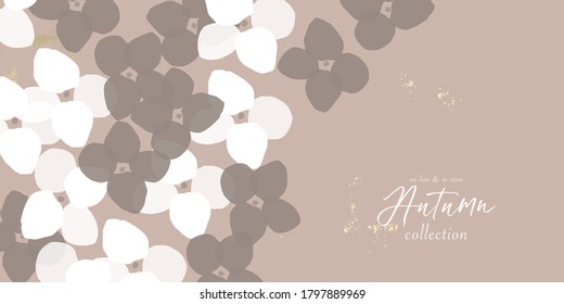 Abstract floral pattern design for autumn social media, covers, headers, banners, greeting cards, invitations, web design.