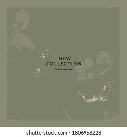 Abstract floral pattern design for autumn social media, covers, headers, banners, greeting cards, invitations, web design.