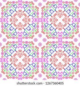 Abstract floral pattern design created in software for graphic resources