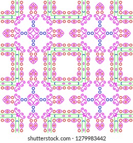 Abstract floral pattern design created in software for graphic resources