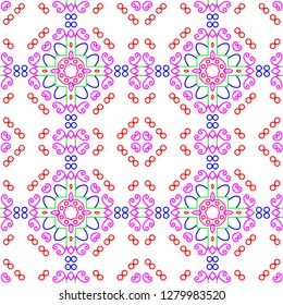 Abstract floral pattern design created in software for graphic resources