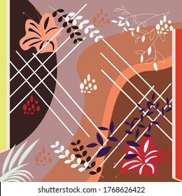 abstract floral pattern or design for hijab printing or scarf