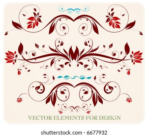 Abstract floral pattern for design. Retro ornament for background.