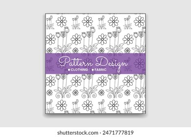 abstract floral pattern design template