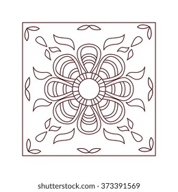 Abstract floral pattern doodle  or henna style 