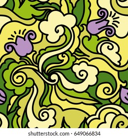 abstract floral pattern in doodle style