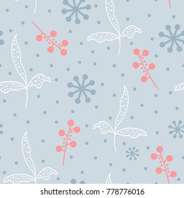 Abstract floral pattern. Drawn by hand, sketch, doodle. Cute vector illustration.