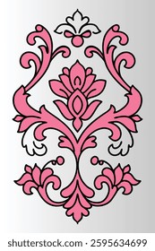 Abstract floral pattern with elegant vintage ornament.