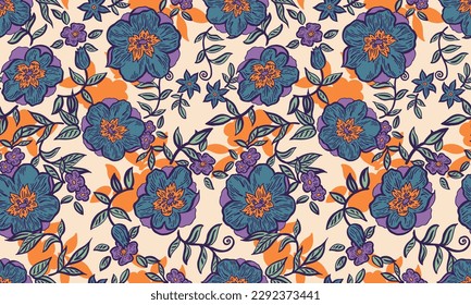 patrón floral abstracto, diseño de estrado plano, diseño perfecto para la decoración y los tejidos