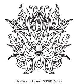 Abstract floral pattern flower coloring pages