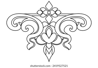 Abstract floral pattern. flower design black circle clip art creative