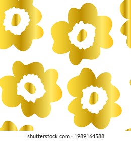 Abstract floral pattern, Gold hand-painted flowers. brilliant gold color. Vector background. Flowers. For printing, fabric, and postcards. children's illustration.