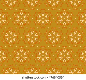 Abstract Floral pattern. golden color. Vector illustration. Geometry style. For your design, wallpaper, textile
