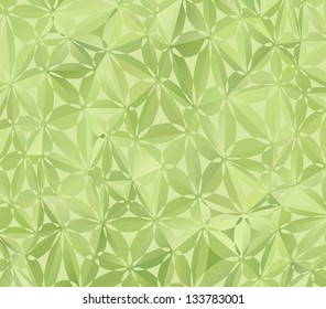 Abstract Floral Pattern, Green Background, Vector Illustration