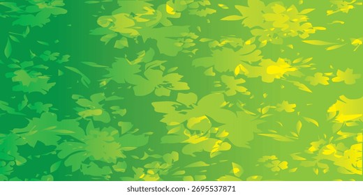 Padrão floral abstrato com fundo gradiente verde e amarelo