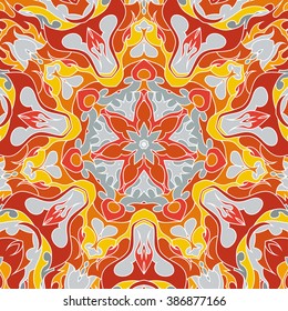 Abstract floral pattern. Hand drawn decorative element.