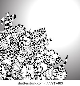 Abstract floral pattern. Hand-drawn, doodle