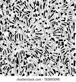 Abstract floral pattern. Hand-drawn, doodle