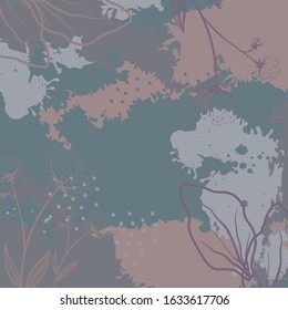 abstract floral pattern hijab with leaves and flowers