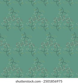  Abstract  floral  pattern. Leaf and flower shape organic seamless pattern. Botanical simple floral seamless for fabric, home decor, packaging, posters, invitation cards, wallpaper, printing paper


