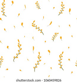 Abstract floral pattern Leaves swirl geometric seamless texture. Stylish abstract vector plant ornamental background