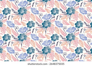 padrão floral abstrato com composições de rosa de arte de linha e rabiscos de folhas repetitivas perfeitos para tecido de mesa, material de embalagem e projetos de capa de travesseiro

