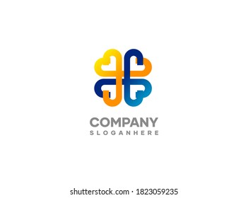 Resumen del diseño del logotipo de patrón floral.Modelo de diseño del logotipo vectorial moderno con patrón floral. diseño de logotipo de flor