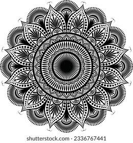 Abstract floral pattern mandala art, decoration elements for meditation poster, wedding cover, banner, poster, yoga, henna, invitation template, easily editable mandala art, vector art illustration