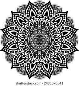 Abstract floral pattern mandala art, decoration elements for meditation poster, wedding cover, banner, poster, yoga, henna, invitation template, easily editable mandala art, vector art illustration