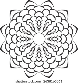 abstract floral pattern mandala coloring page on white background