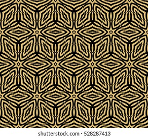 abstract floral pattern. modern ornament. vector illustration for design wedding invitation, background, wallpaper. gold on black