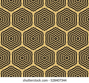 abstract floral pattern. modern ornament. vector illustration for design wedding invitation, background, wallpaper. gold on black
