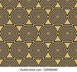 abstract floral pattern. modern ornament. vector illustration for design wedding invitation, background, wallpaper. gold on black