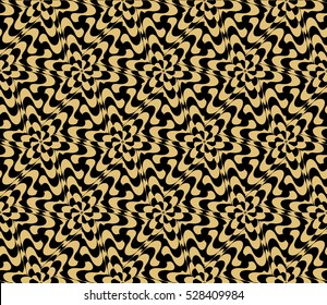 abstract floral pattern. modern ornament. vector illustration for design wedding invitation, background, wallpaper. gold on black