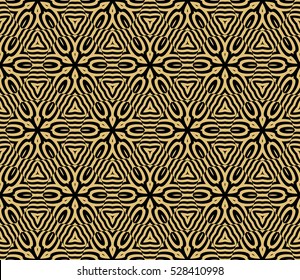 abstract floral pattern. modern ornament. vector illustration for design wedding invitation, background, wallpaper. gold on black