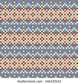 Abstract floral pattern in mosaic style. Vector art