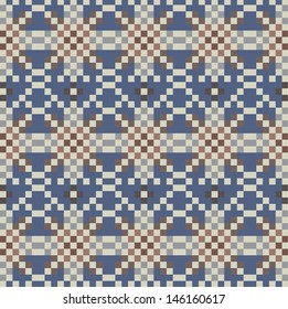 Abstract floral pattern in mosaic style. Vector art