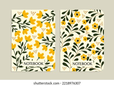 abstract floral pattern notebook page cover design. beautiful and elegant templates.for diary, journals, catalogs, album books, picture books