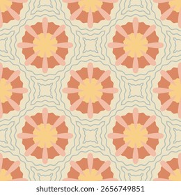 Abstract Floral Pattern Old Colors Tile