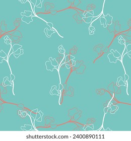 Abstract floral pattern on a blue backgroundfloral