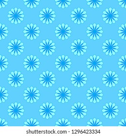Abstract floral pattern on the cyan background